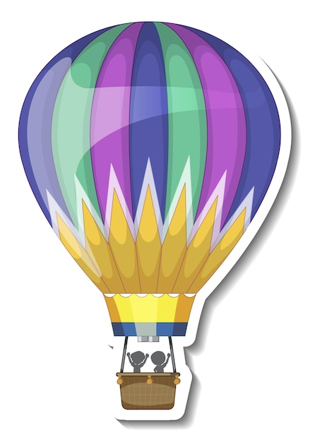 Een stickersjabloon met geïsoleerde luchtballon