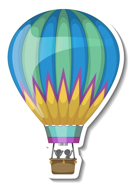 Een stickersjabloon met geïsoleerde luchtballon