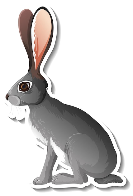 Gratis vector een stickersjabloon van een konijn stripfiguur