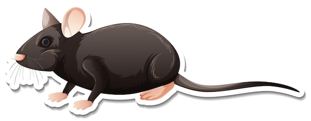 Gratis vector een stickersjabloon van een stripfiguur van een rat