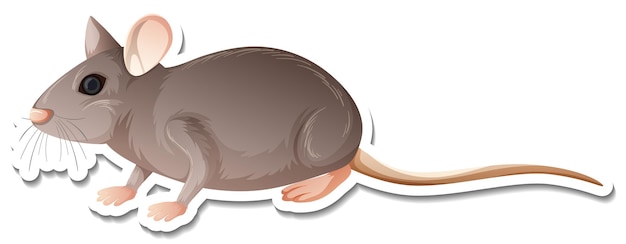 Gratis vector een stickersjabloon van een stripfiguur van een rat