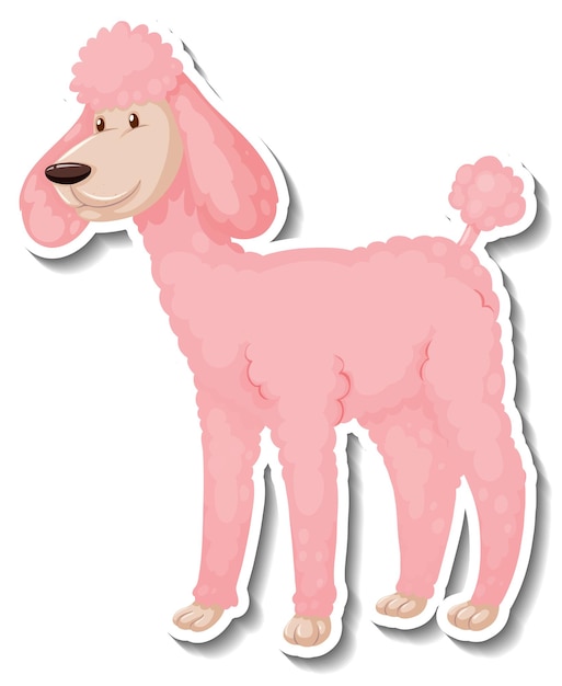 Een stickersjabloon van een stripfiguur voor een hond