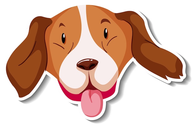 Gratis vector een stickersjabloon van een stripfiguur voor een hond