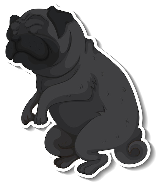 Gratis vector een stickersjabloon van een stripfiguur voor een hond