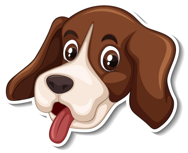 Gratis vector een stickersjabloon van een stripfiguur voor een hond