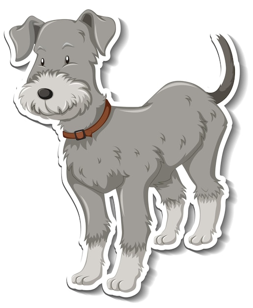 Gratis vector een stickersjabloon van een stripfiguur voor honden