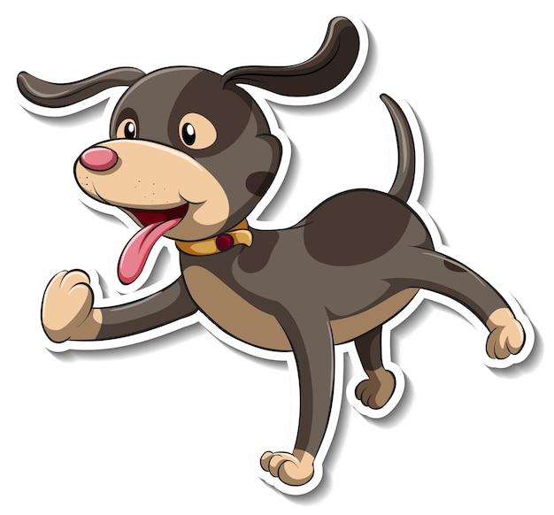 Een stickersjabloon van een stripfiguur voor honden