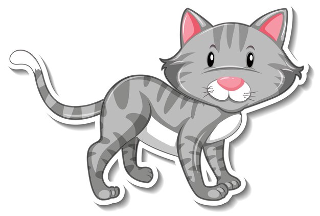 Een stickersjabloon van een stripfiguur voor katten