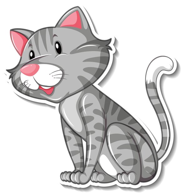 Een stickersjabloon van een stripfiguur voor katten