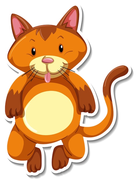 Een stickersjabloon van een stripfiguur voor katten