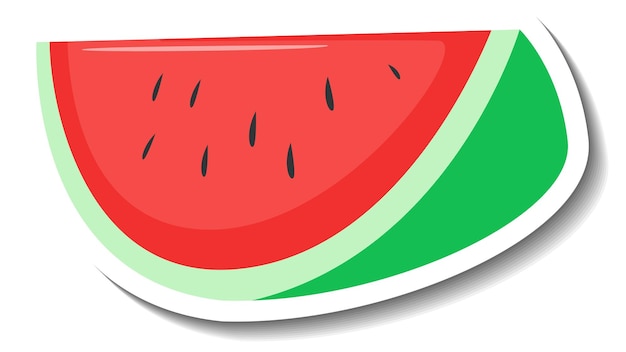 Een stuk watermeloen in cartoonstijl