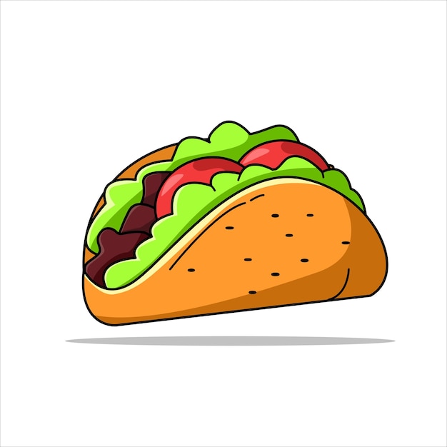 Gratis vector een tekening van een taco met een taco erop