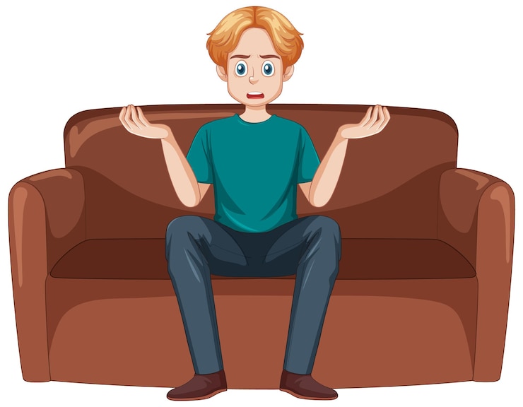 Gratis Vector een tienerjongen met een geschokt gezicht