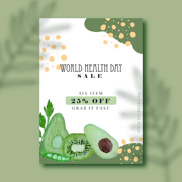 Een trendy poster voor de verkoop van wereldgezondheidsdag Premium Vector