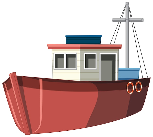 Gratis vector een vissersboot geïsoleerd