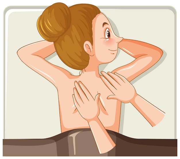 Gratis vector een vrouw krijgt rugmassage spa