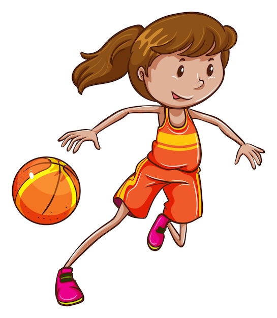 Gratis vector een vrouwelijke basketballer