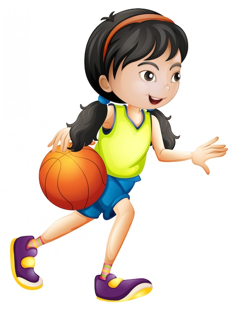 Gratis vector een vrouwelijke basketbalsporter