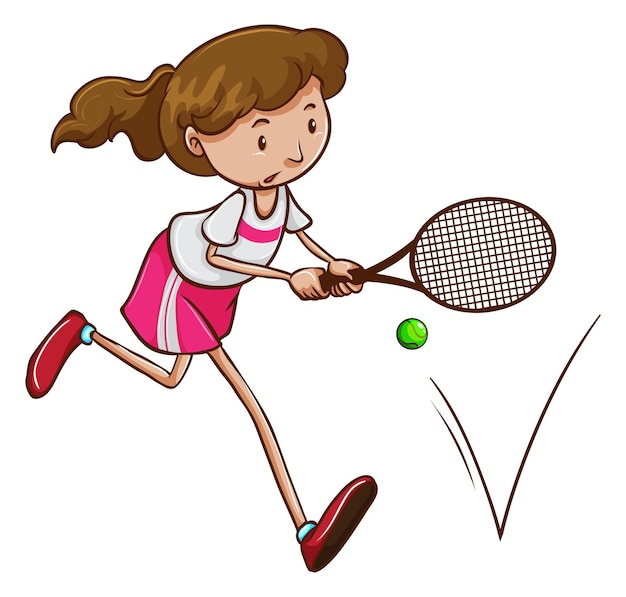 Gratis vector een vrouwelijke tennisser