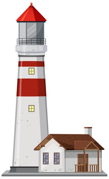 Een vuurtoren op een witte achtergrond