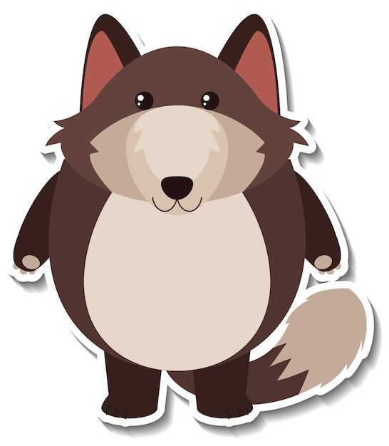 Een wolf dieren cartoon sticker