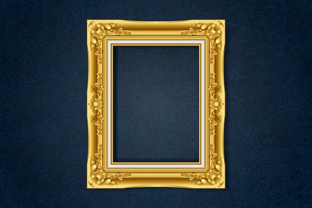 Eenvoudig gouden frame op de muur