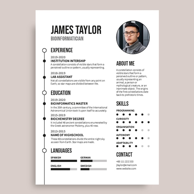 Gratis vector eenvoudig modern cv