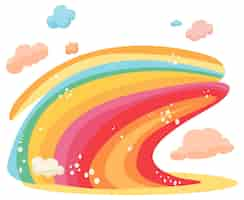 Gratis vector eenvoudig schattig regenboogbeeldverhaal