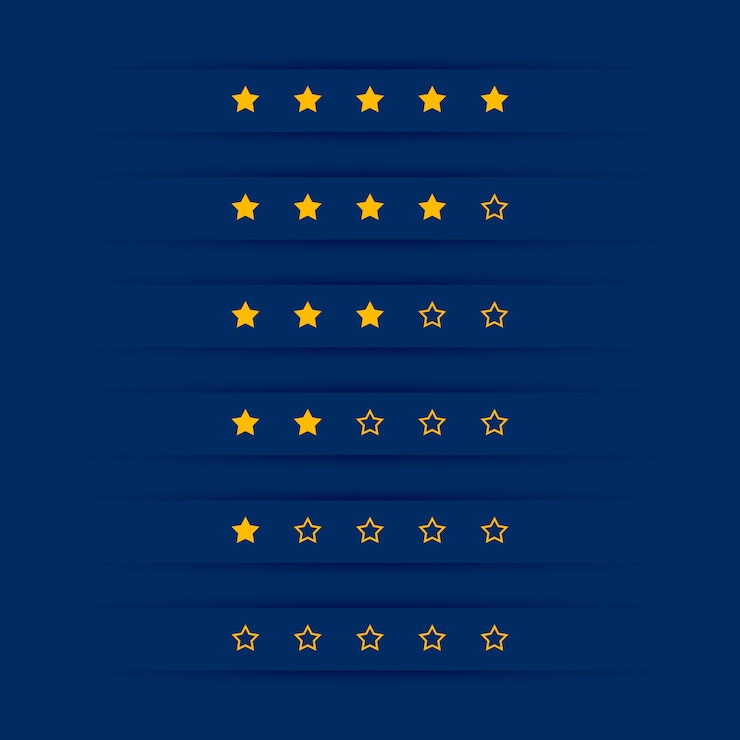 Gratis Vector eenvoudig sterrenclassificatiesymboolontwerp