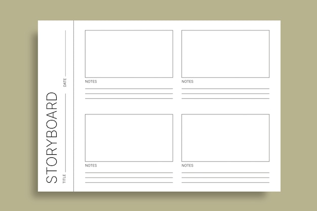 Gratis vector eenvoudig storyboard met 4 panelen