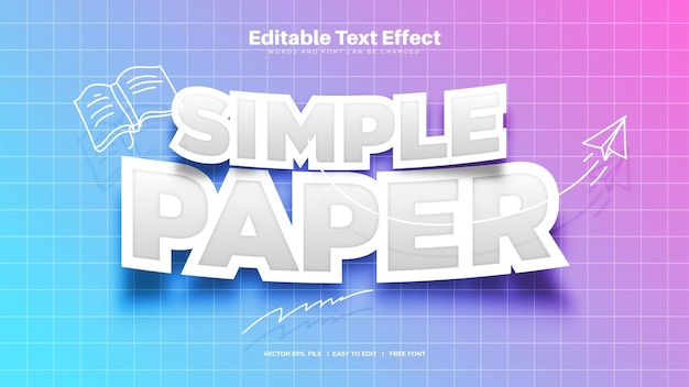 Gratis vector eenvoudig teksteffect op papier