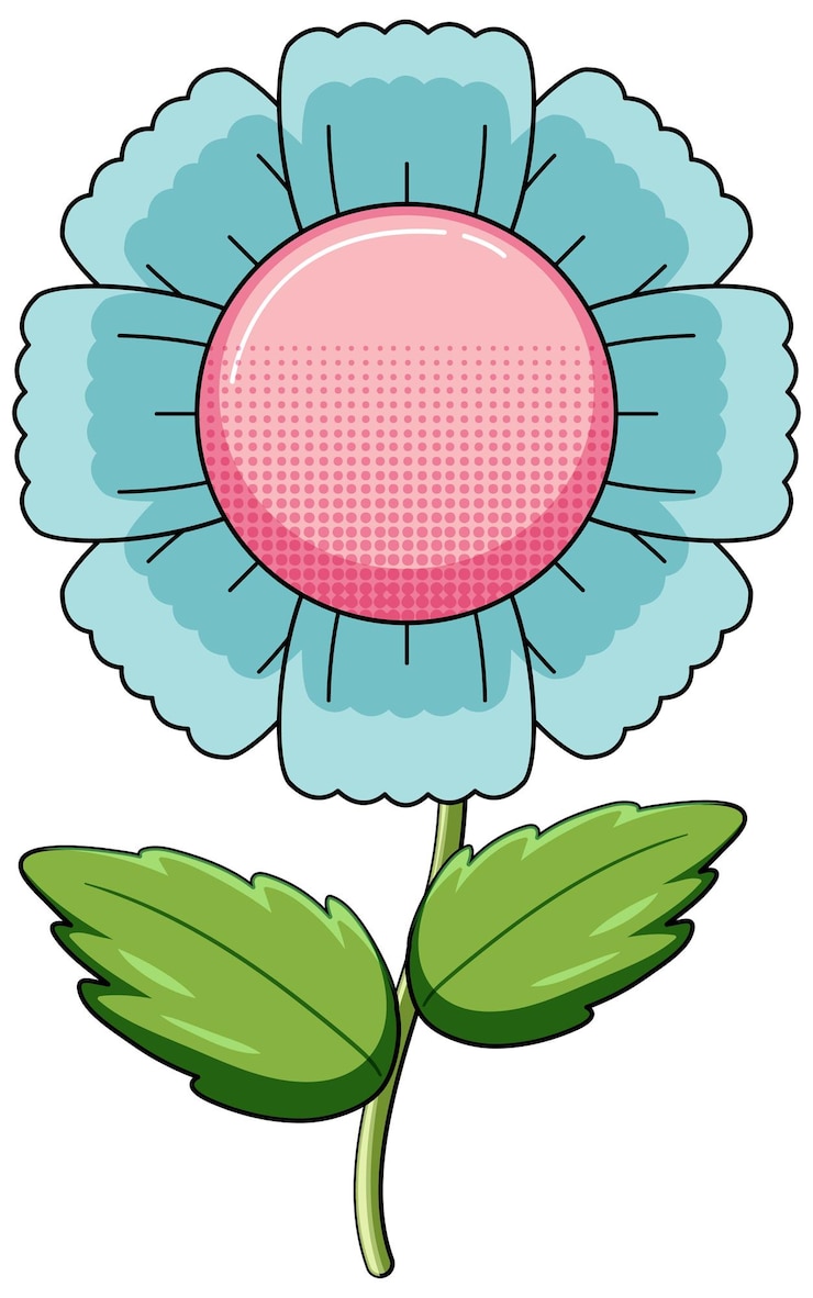Gratis Vector eenvoudige bloem op witte achtergrond
