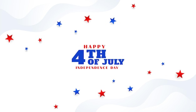 Gratis vector eenvoudige gelukkige 4 juli onafhankelijkheidsdag op stijlvolle sterrenachtergrond