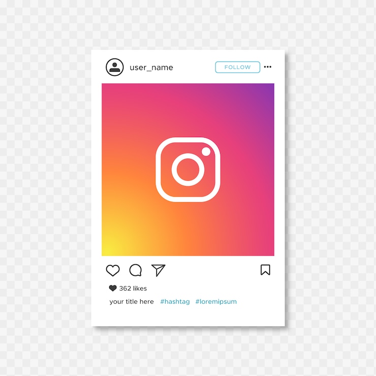 Gratis Vector eenvoudige instragram framesjabloon