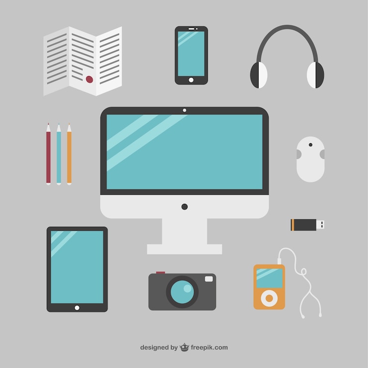 Gratis Vector eenvoudige kantoor objecten collectie