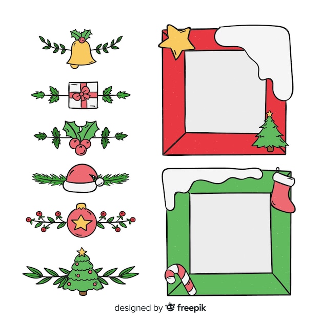 Eenvoudige kerstmiskaders en grenzen