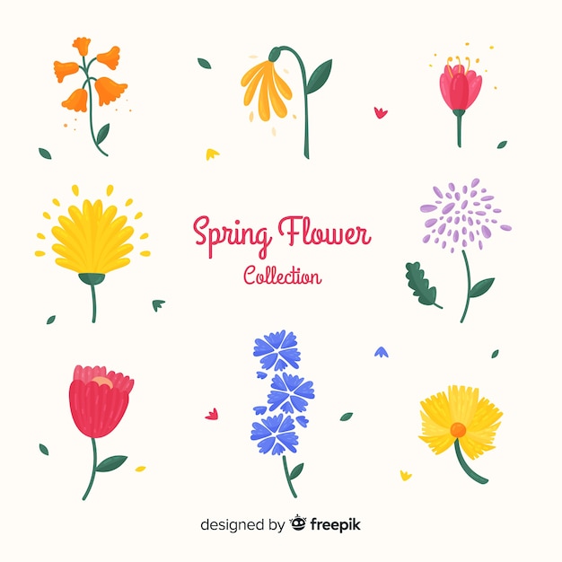 Eenvoudige lente bloemen collectie