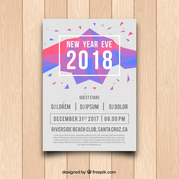 Eenvoudige poster voor oudejaarsfeest