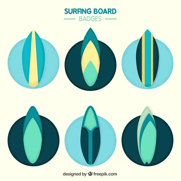 Eenvoudige surfplanken in plat design