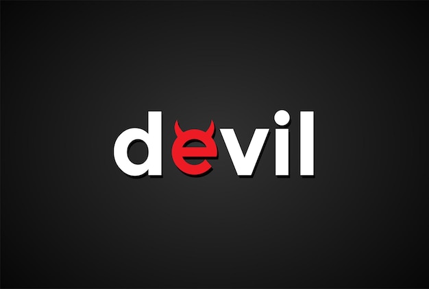 Eerste brief duivel teksttype woord typografie logo ontwerp vector
