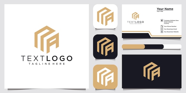 Eerste brief na na logo ontwerpsjabloon logotype concept idee en visitekaartje