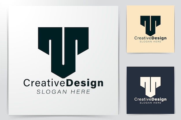 Eerste letter m Moderne Logo-ideeën. Inspiratie logo ontwerp. Sjabloon vectorillustratie. Geïsoleerd Op Witte Achtergrond