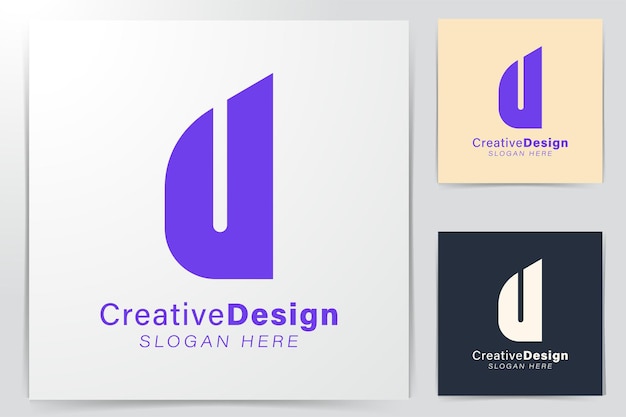 Eerste letter u moderne logo-ideeën. Inspiratie logo ontwerp. Sjabloon vectorillustratie. Geïsoleerd Op Witte Achtergrond