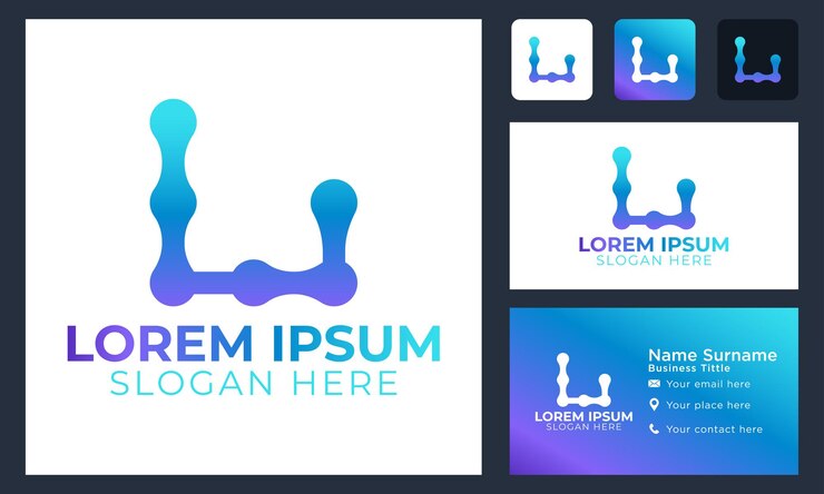 Gratis Vector eerste monogram letter u creative technology concept logo ontwerpsjabloon