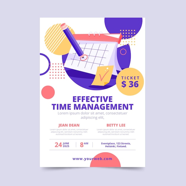 Effectief tijdmanagement poster sjabloon