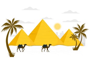 Gratis vector egyptian pyramids concept illustration