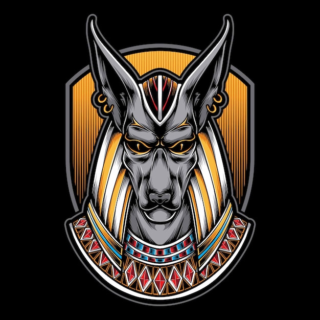 Gratis vector egyptische anubis hoofd illustratie