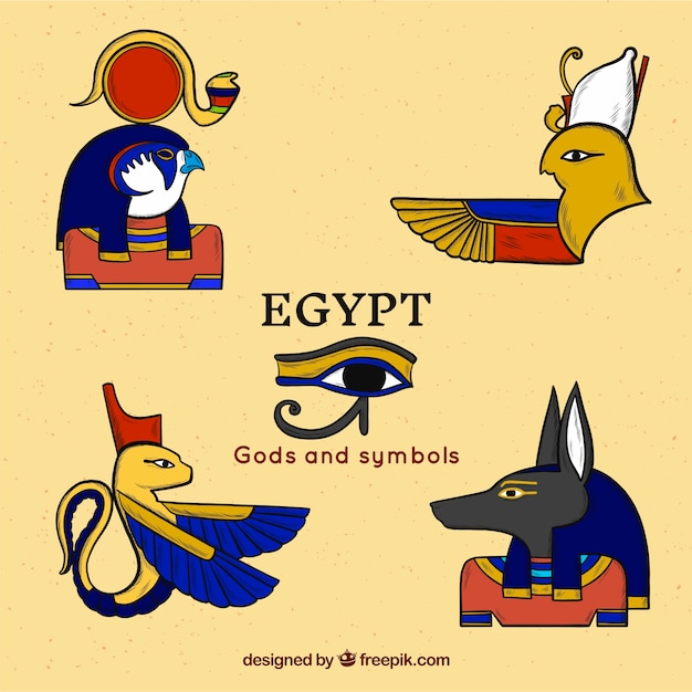 Gratis vector egyptische goden-collectie