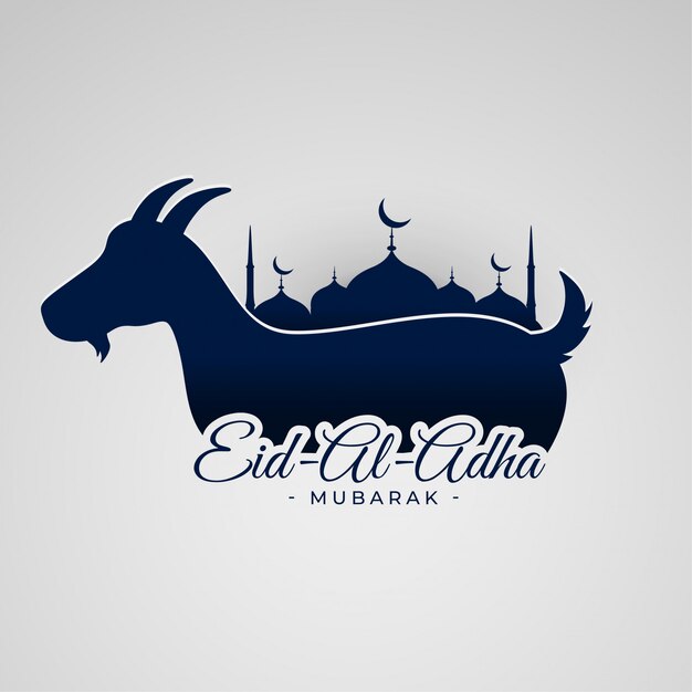 Eid al adha Mubarak achtergrond met geit en moskee