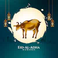 Gratis vector eid al adha mubarak festival islamitische achtergrond